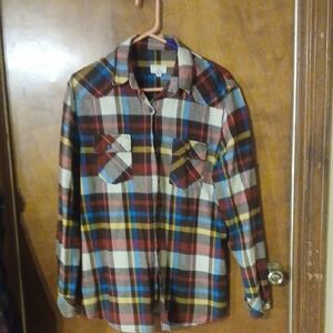 Colorful Plaid Long Sleeve Women's Shirt